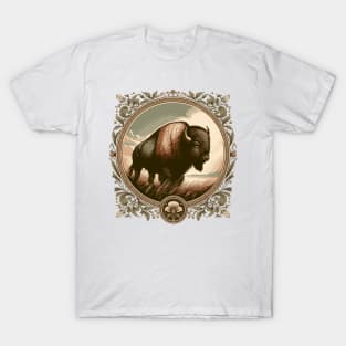 Vintage Bison Portrait T-Shirt